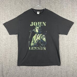 VTG John Lennon Shirt Mens XL Black Alstyle Graphic Rock Band Music T-Shirt Tee